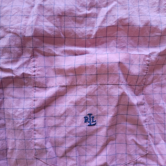 LAUREN Ralph Lauren 14 Cotton Pink Button Down Shirt VTG - Picture 2 of 4